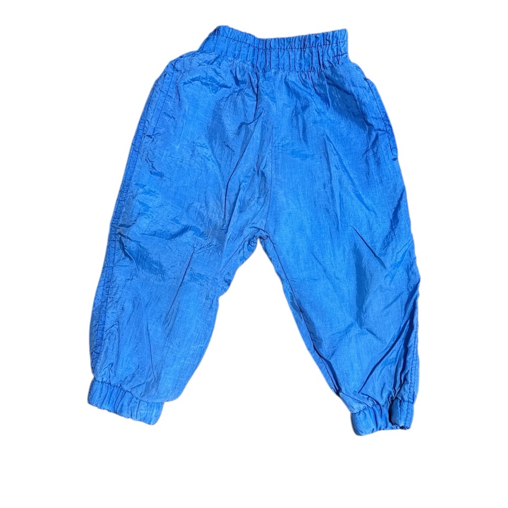 VTG 70s London Fog‎ Rainbow Globe Blue Nylon Parachute Pants Toddler 2T